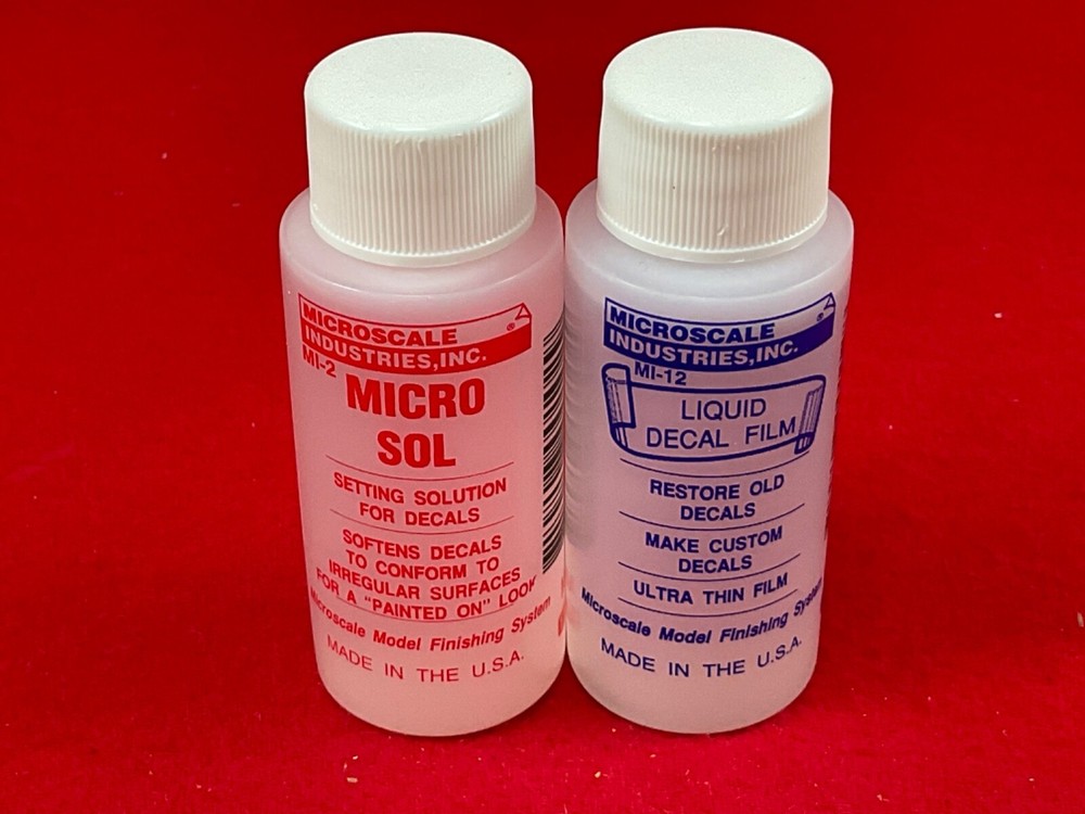 Microscale Industries MI2 MI12 MICRO SOL setting solution + LIQUID  DECAL FILM