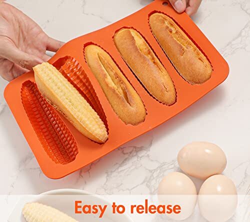 Corn Stick Bread Pan Set of 2 Silicone Corn Cob Bread Molds for Baking Corn D...