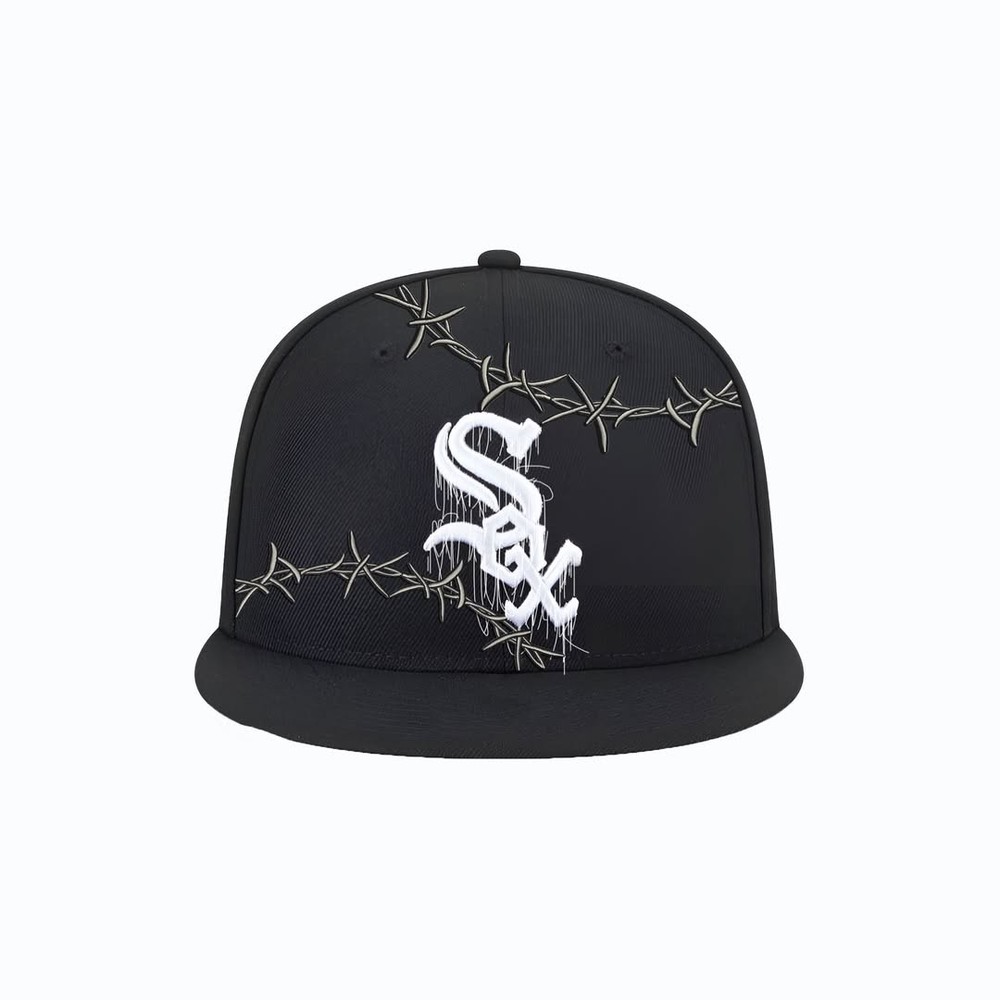 MLB Chicago White Sox x NZMU Black Patchwork 59FIFTY Fitted Baseball Cap