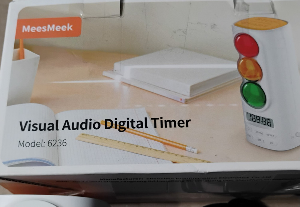 Traffic Light Visual Audio Digital Timer LCD Display 4 Ringtones Rechargeable