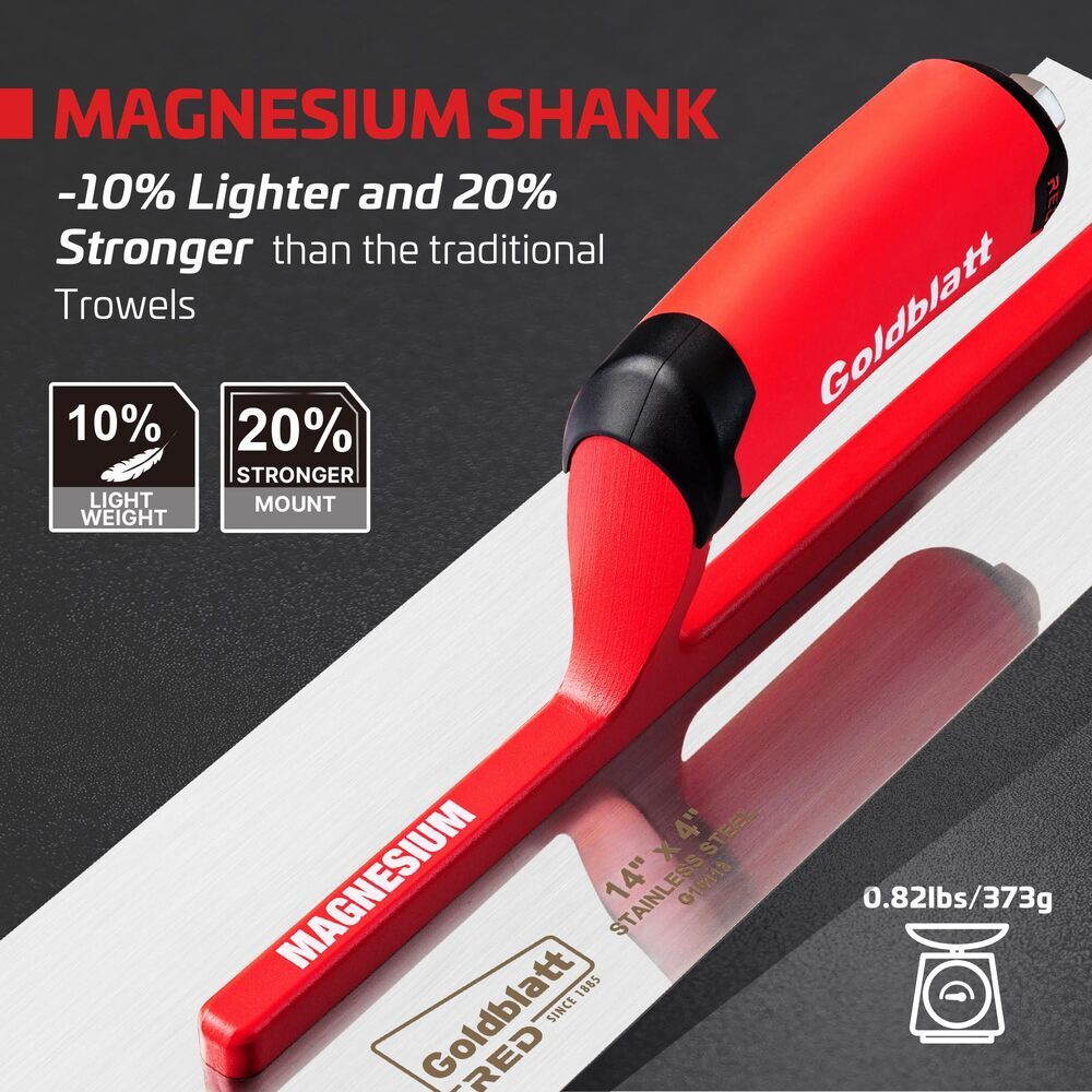 Goldblatt 14"x4" Drywall Trowel Stainless Finishing Masonry Trowel Beveled Blade