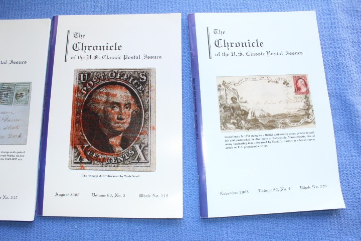 The Chronicle of US Classic Postal Issues Partial year 2008 BlueLakeStamps Great