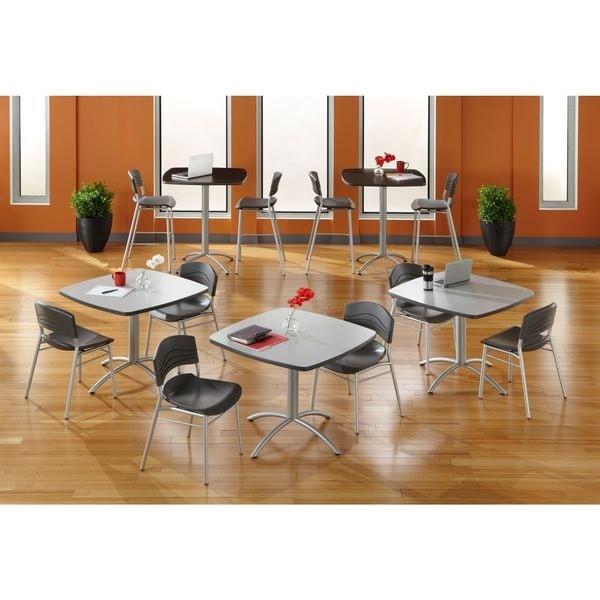 Iceberg 65668 Cafeworks Cafe/Breakroom Table, Graphite Granite Top, Silver
