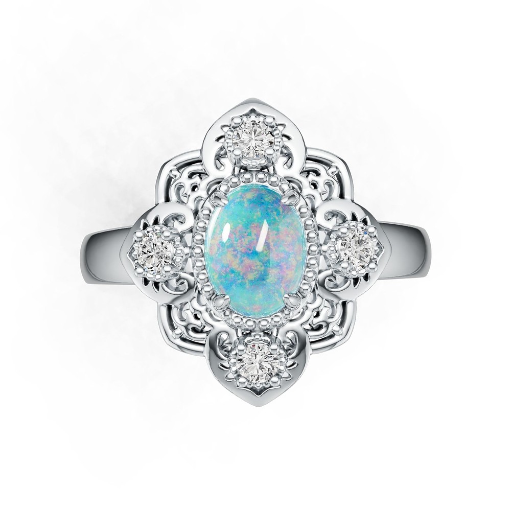 Sterling Silver Semi Mount Ring Setting Oval OV 8X6mm Cabochon