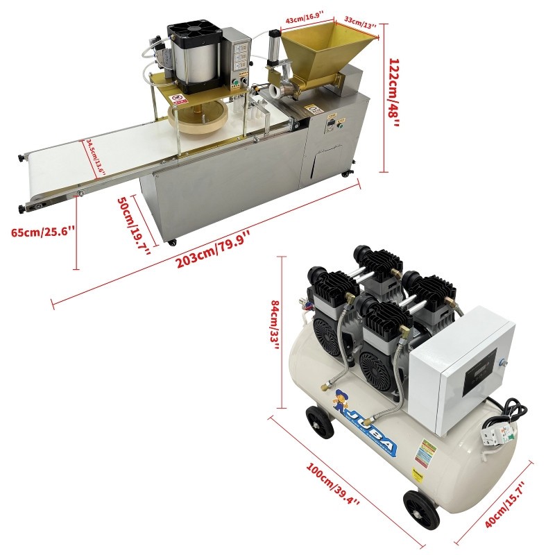 110V Full-automatic Dough Divider Pizza Dough Press Machine with Air Pump 30CM