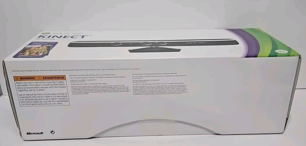 Kinect Sensor Bar for Microsoft Xbox 360 New Open Box With Unused Game Codes