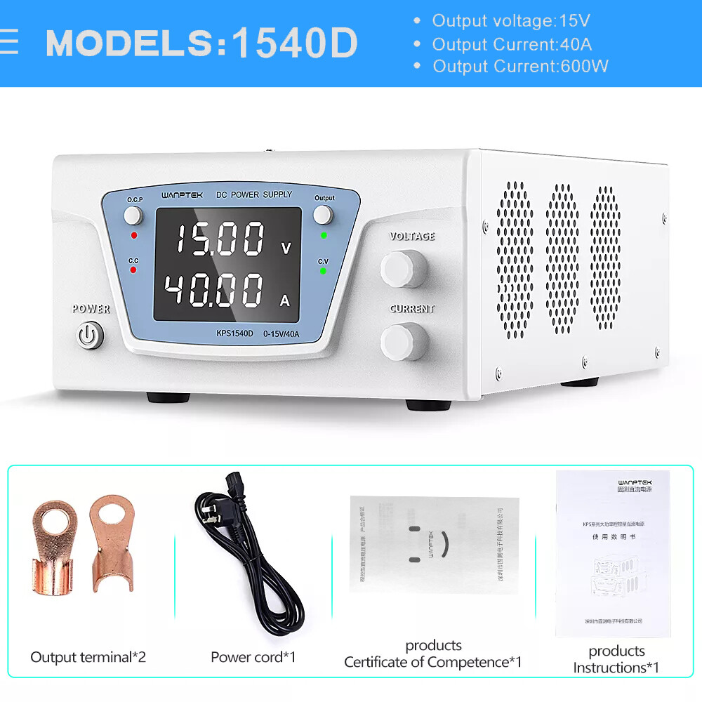 Adjustable DC 0-15V 30V 60V 30A 40A 50A 60A Variable Lab Bench Power Supply
