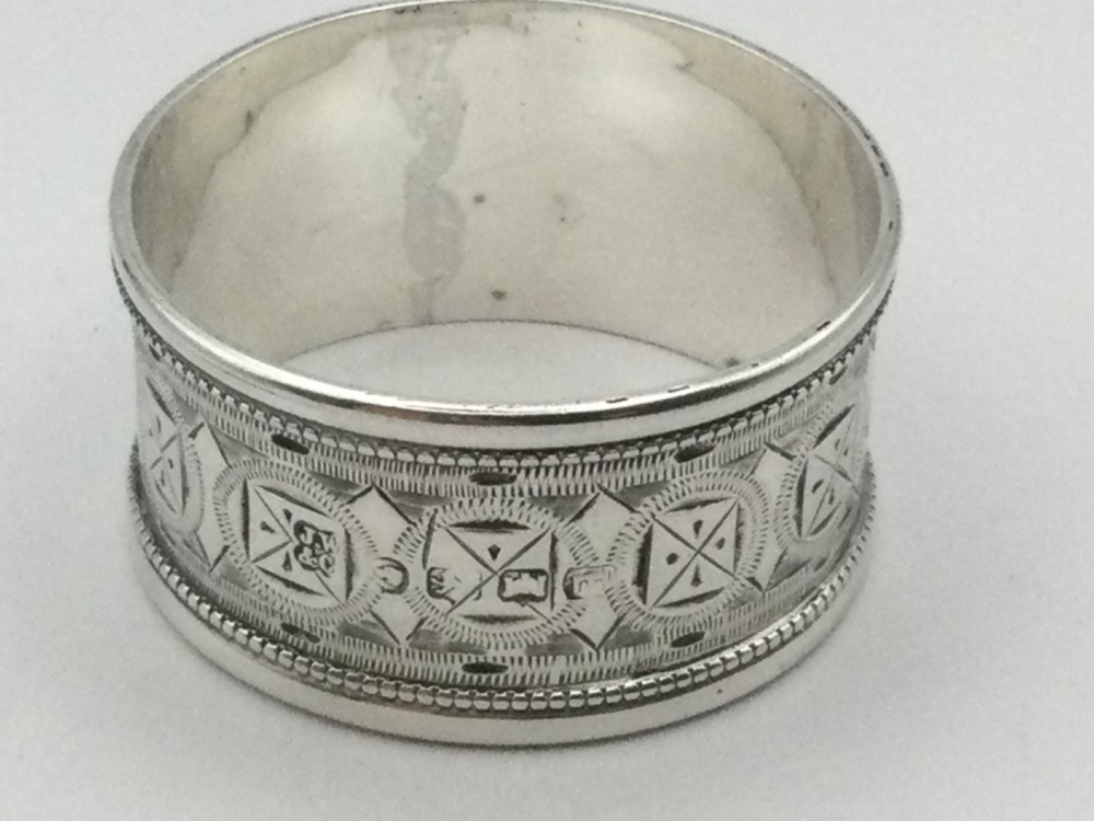 VICTORIAN STERLING SILVER NAPKIN RING, EXETER C1881