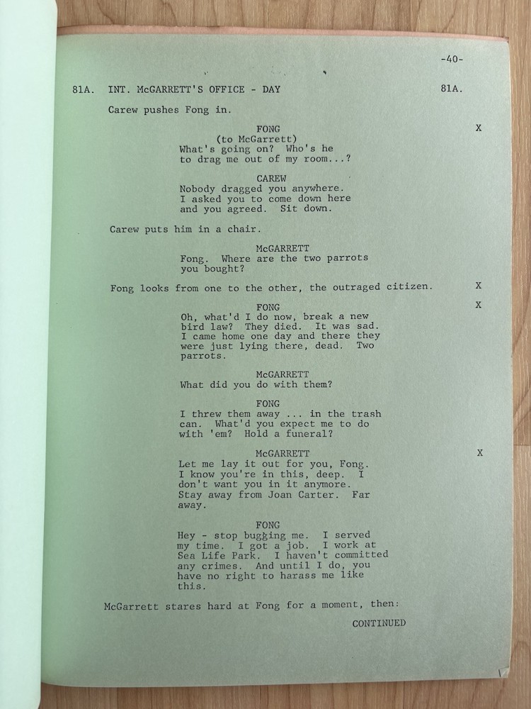 Hawaii Five-O 'Laugh In The Dark' Original Script Revised Final Draft