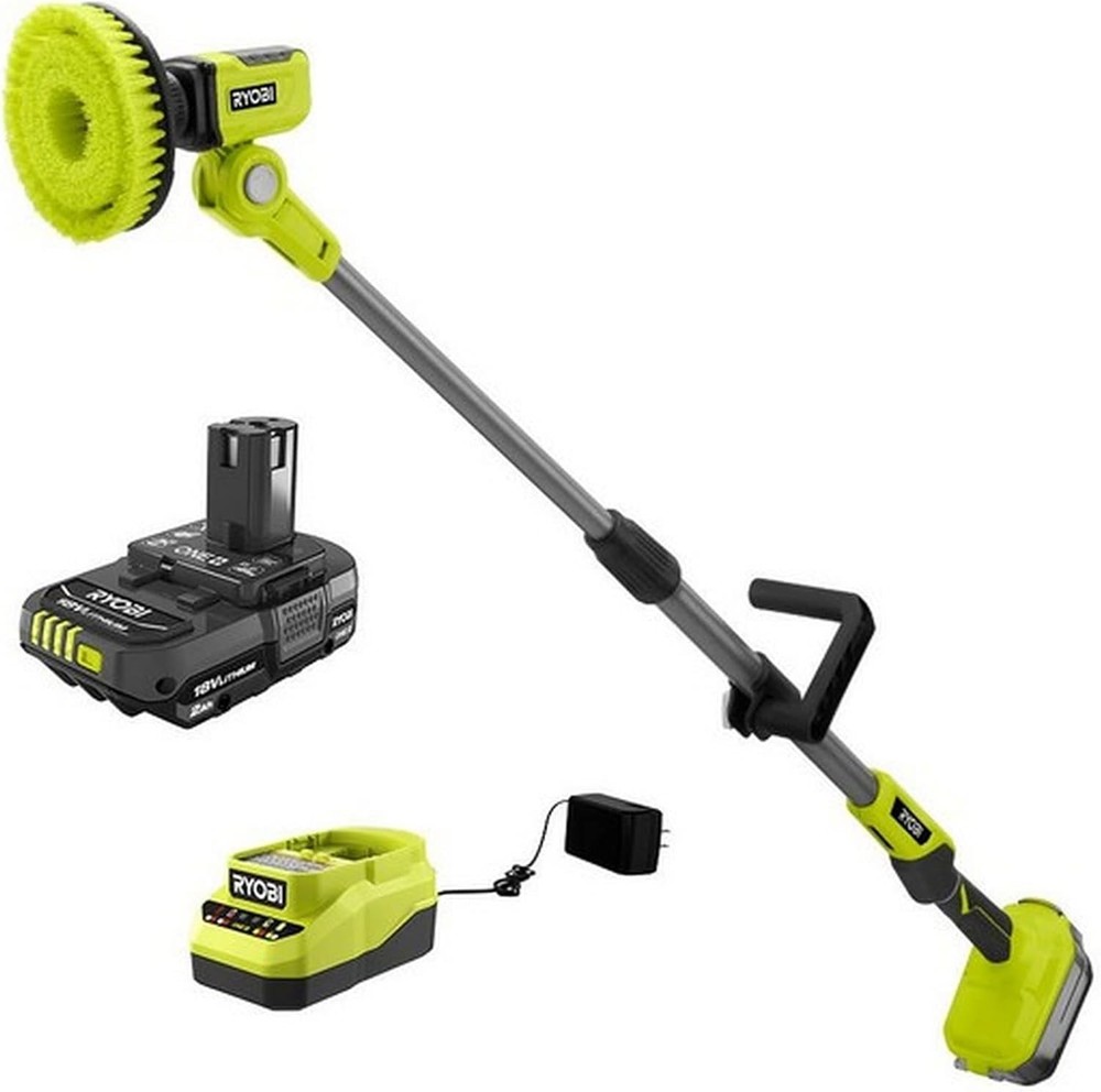 RYOBI Cordless ONE+ TELESCOPING Power Scrubber KIT Yellow