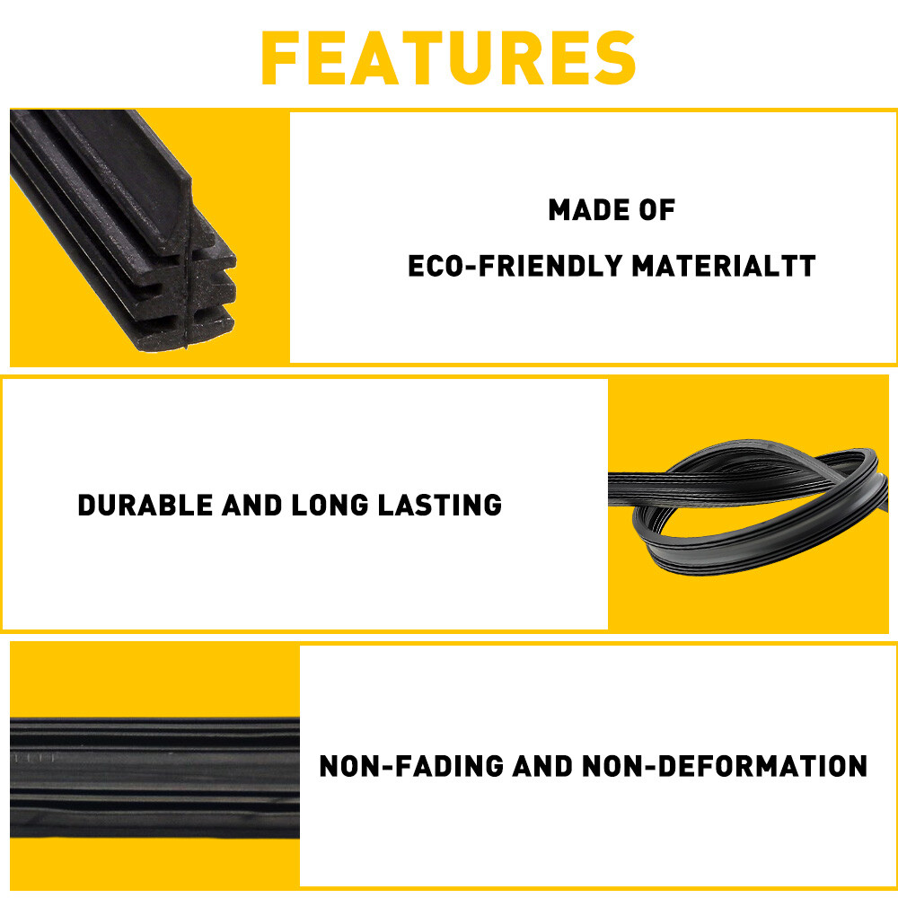 4 X Universal 28" Car Bus Silicone Frameless Windshield Wiper Blade Refills