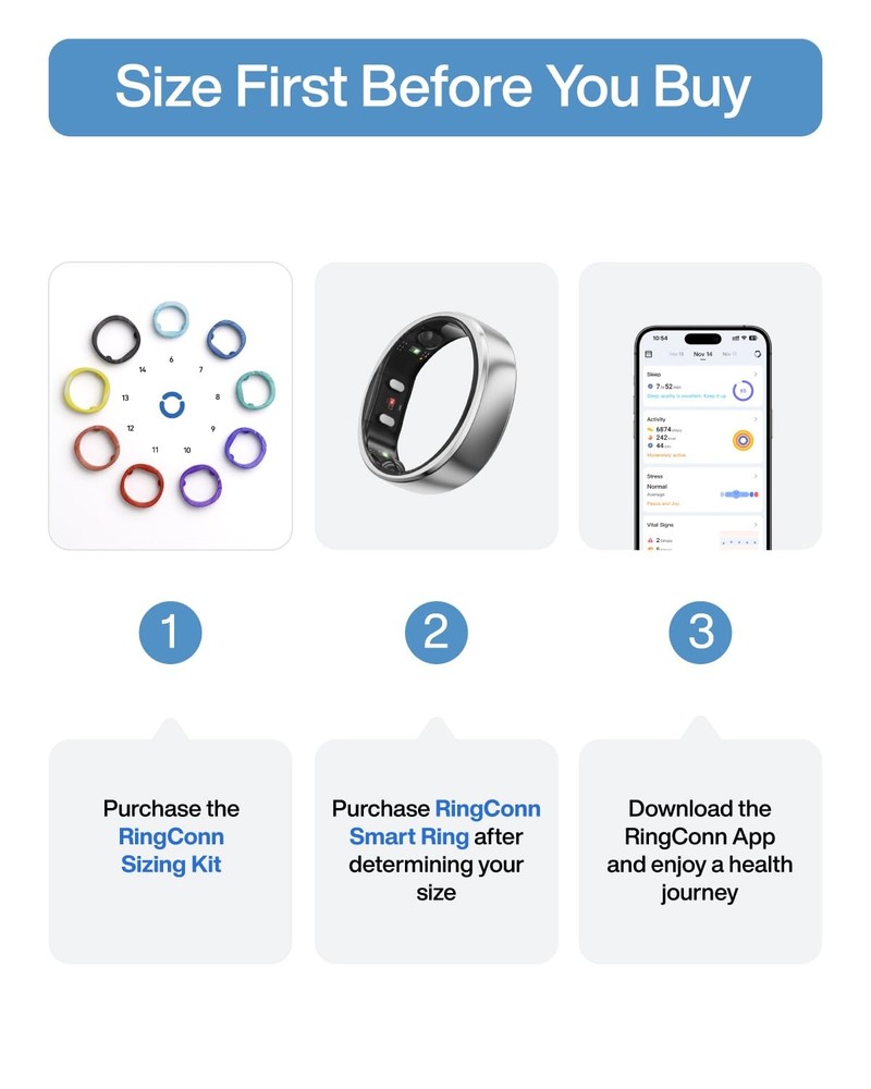 RingConn Gen 2 Air Sizing Kit - Size First Before You 6-14, Ring