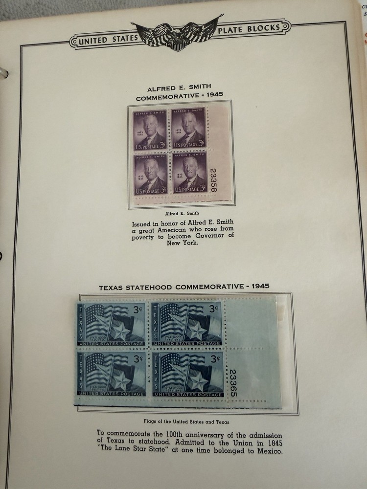 American Plate Block Album Volume II 1938-1950 Minkus Good Condition 26 Blocks