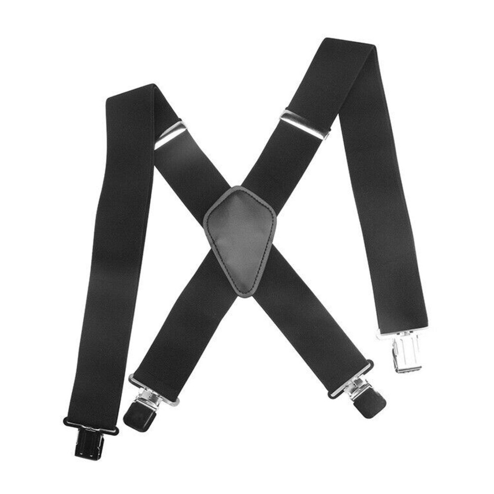 Elastic General Pants Cross Adjustable X-Type Suspender Strap Leather Crosspatch