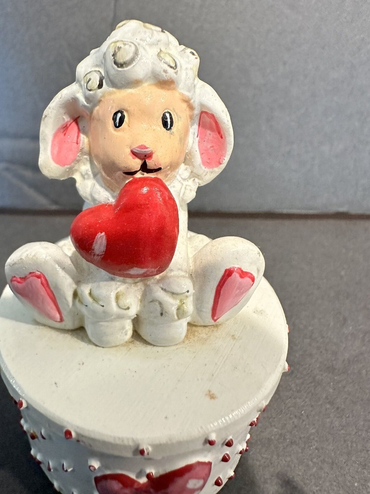 Lamb Valentine Trinket Ring Box