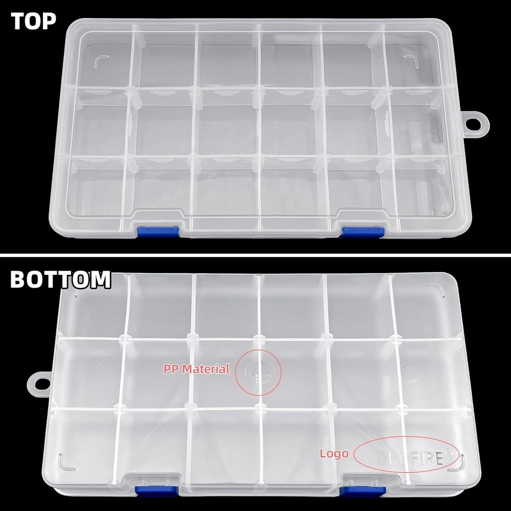 Plastic Organizer Container Storage Box Adjustable Divider Removable Grid Com...