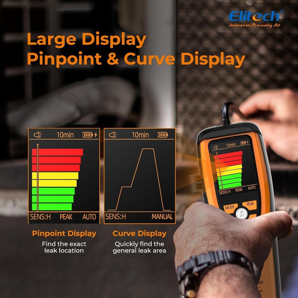 Professional Elitech Leak Detector with Adjustable Sensitivity and Fast Response