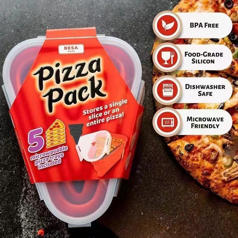 Reusable Foldable Pizza Slice Storage Container Food Saver Microwave Dishwasher