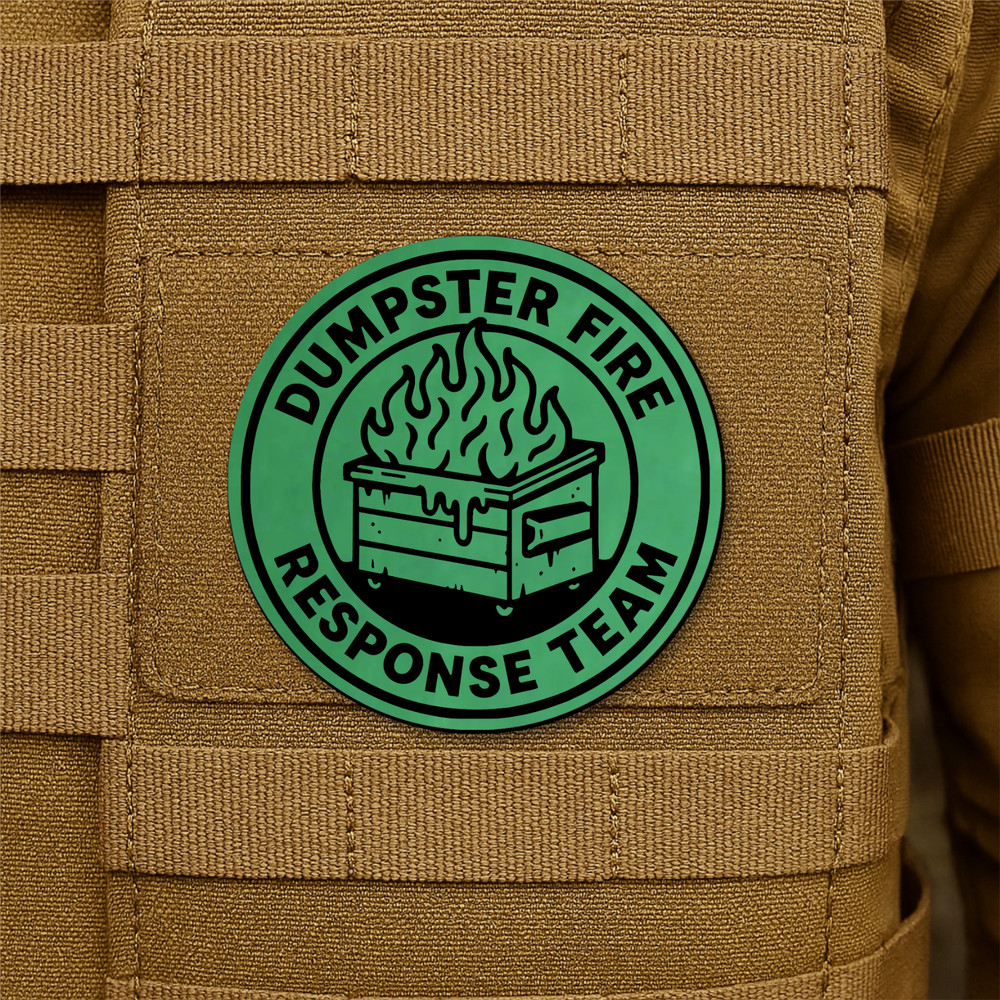 Dumpster Fire Response Team Funny Morale Patch 3" Hook & Loop - Laser Engraved