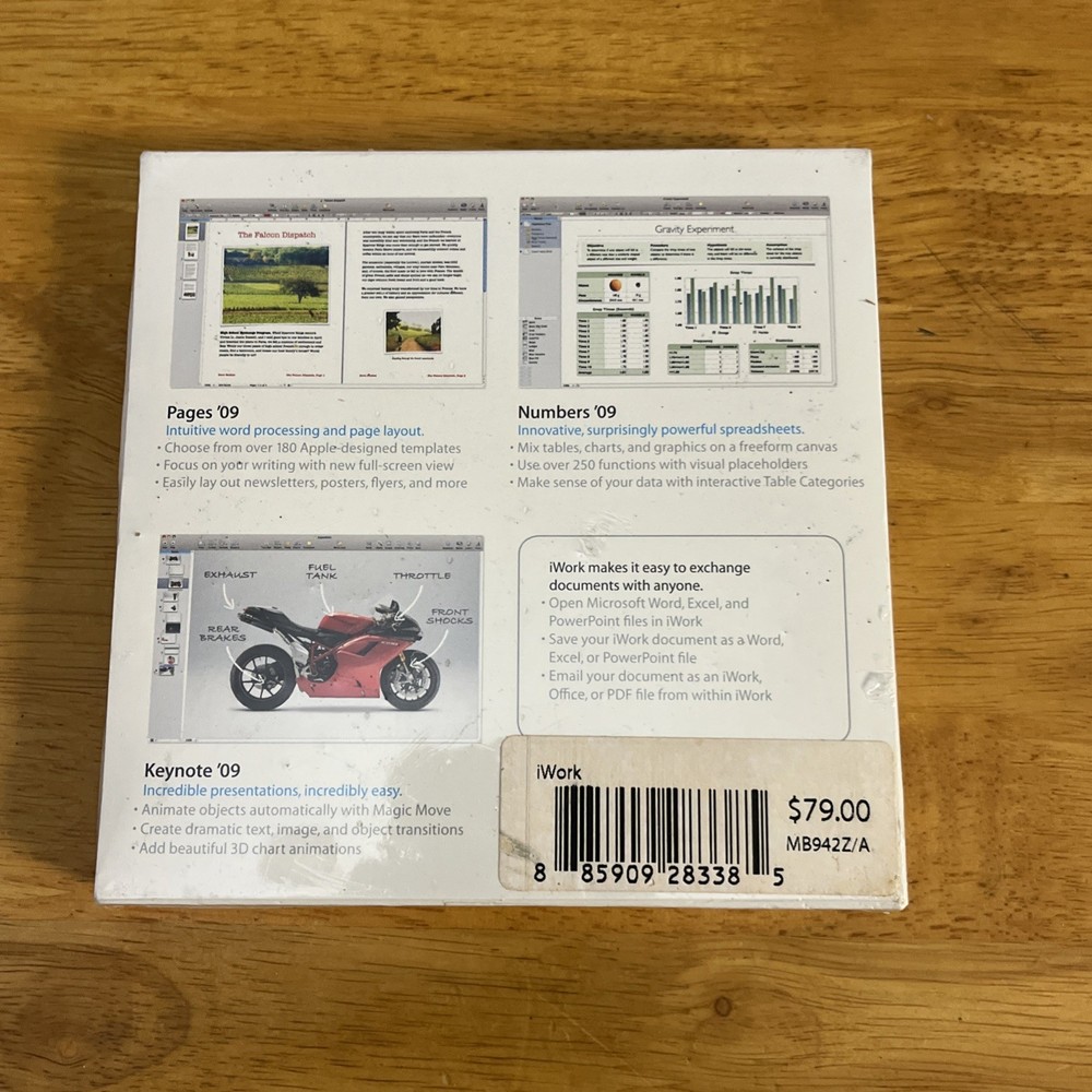 Apple iWork '09 (Retail) - Full Version for Mac MB942Z/A - Sealed