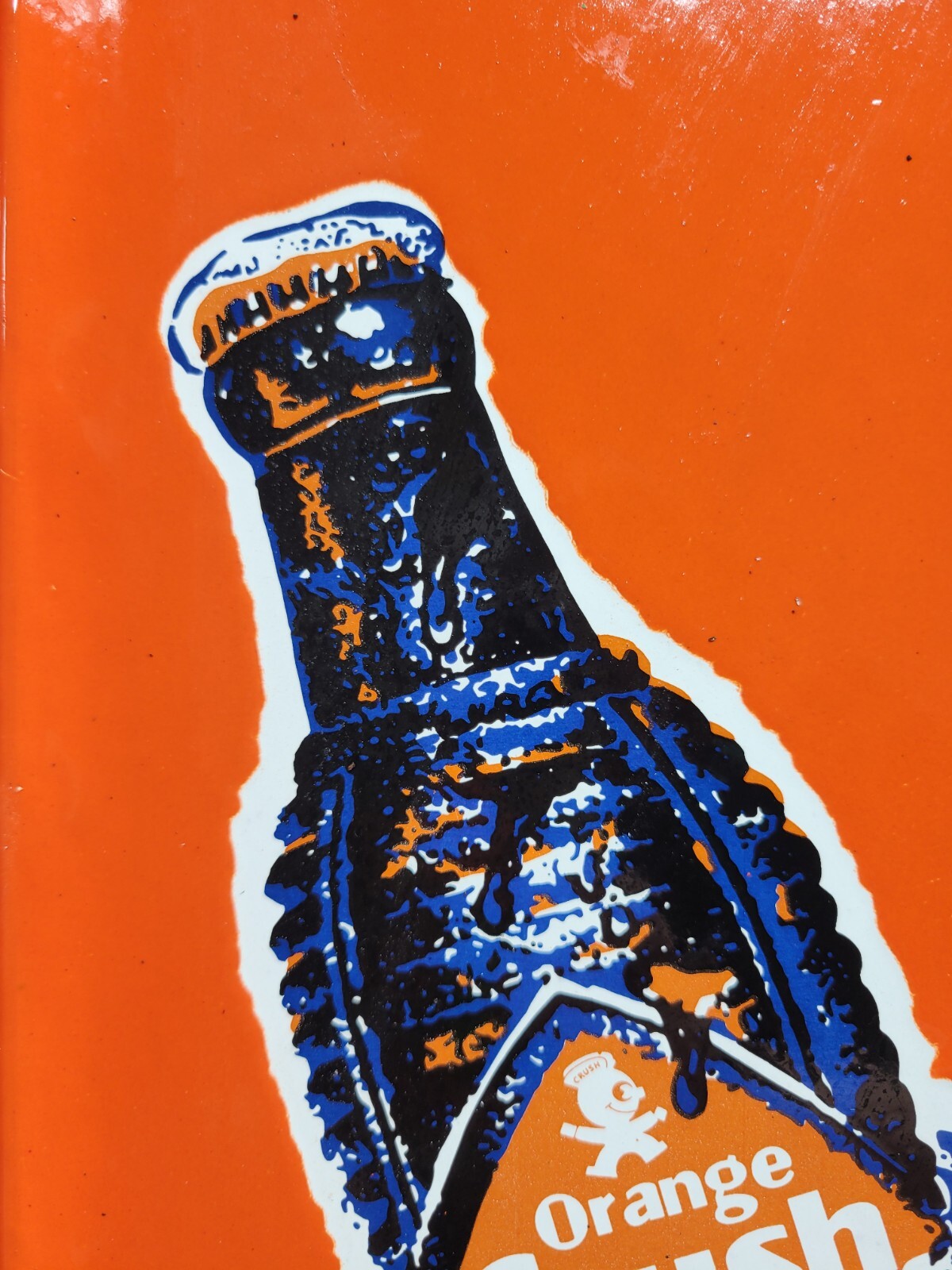 VINTAGE ORANGE CRUSH PORCELAIN SIGN OLD SODA FLANGE COLA BEVERAGE DRINK FOOD 20"
