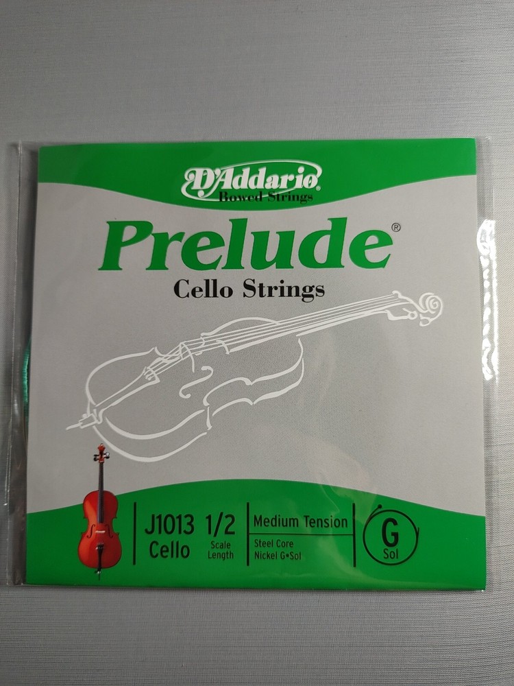 D'Addario Prelude Cello Single G String, 1/2 Scale, Medium Tension
