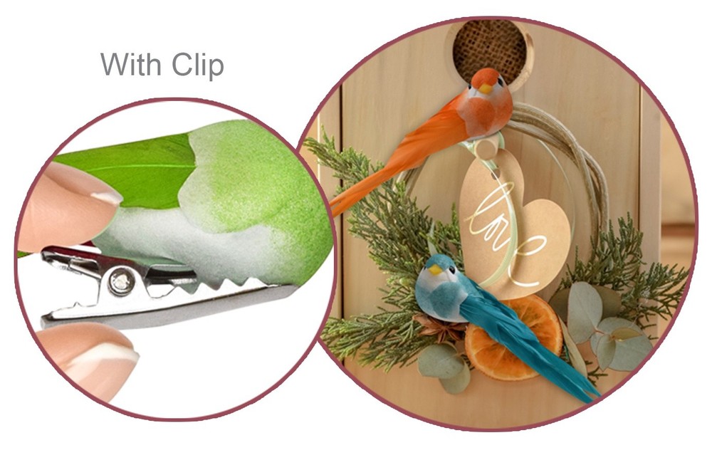 Craft Decor Essentials Longtail Feather Bird 3/Pkg-Tropical