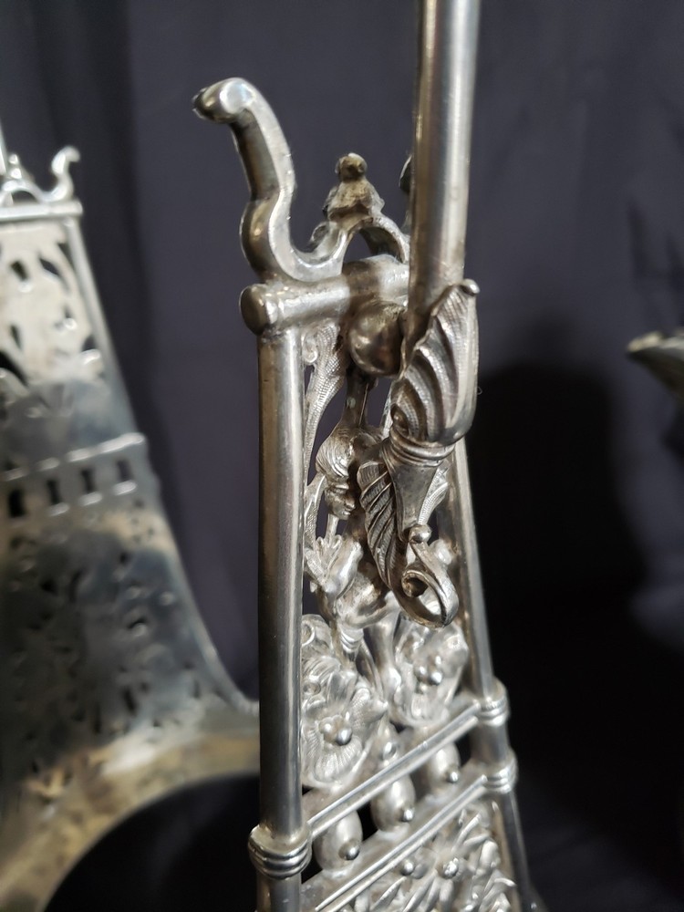 Simpson Hall Miller Quadruple Silverplate Tilting Pitcher + Stand