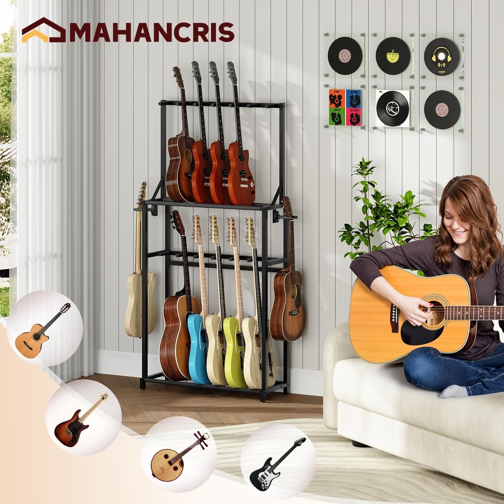 Guitar Stand, Multiple Guitar Rack Holder for Various Instruments, Multi-Inst...