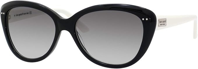 New Kate Spade New York KS Angelique/s Sunglasses 0FU8/Y7 Black Cream 55mm