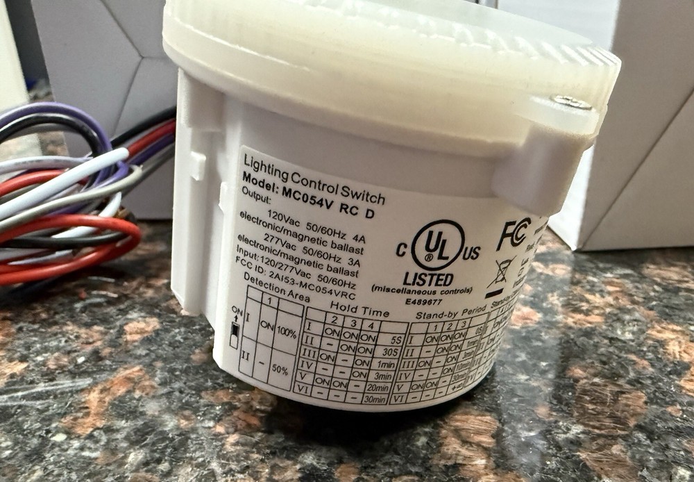5 - Merrytek MC054V-RC-D Fixture Mount Occupancy Sensor, Daylight , 120/277V