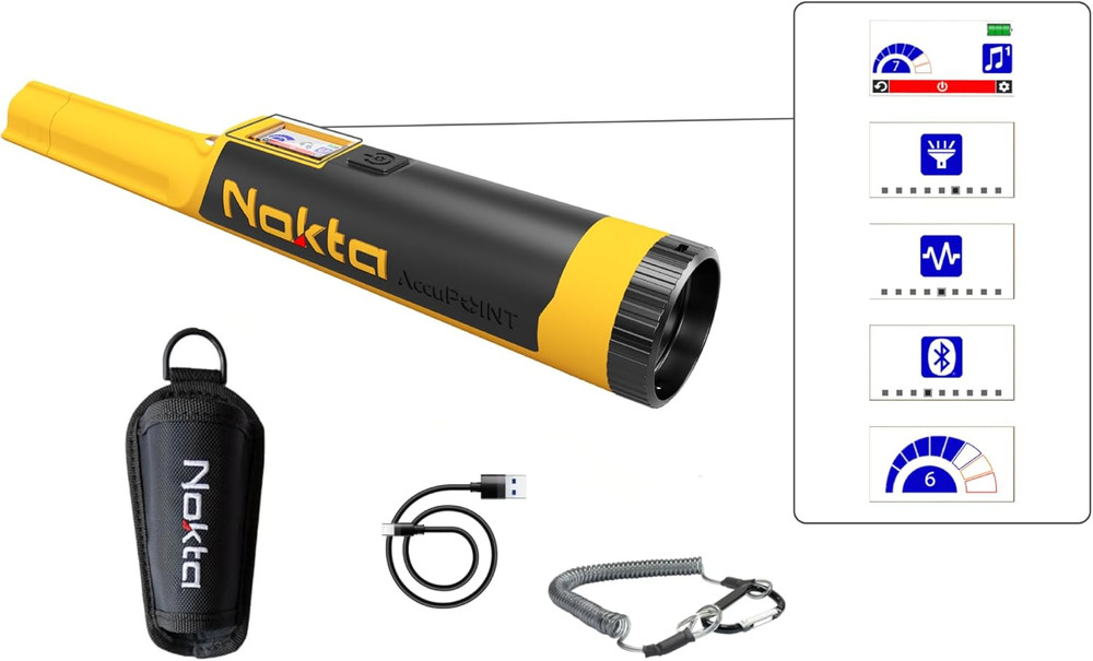 NOKTA Accupoint Waterproof Pinpointer with LCD Screen & Tone Alerts