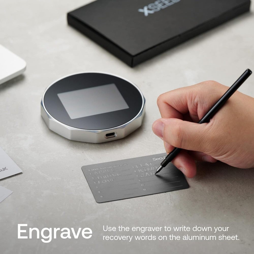 Portable Crypto Seed Storage Plate - Secure Backups for All Wallets - 0.5" Depth