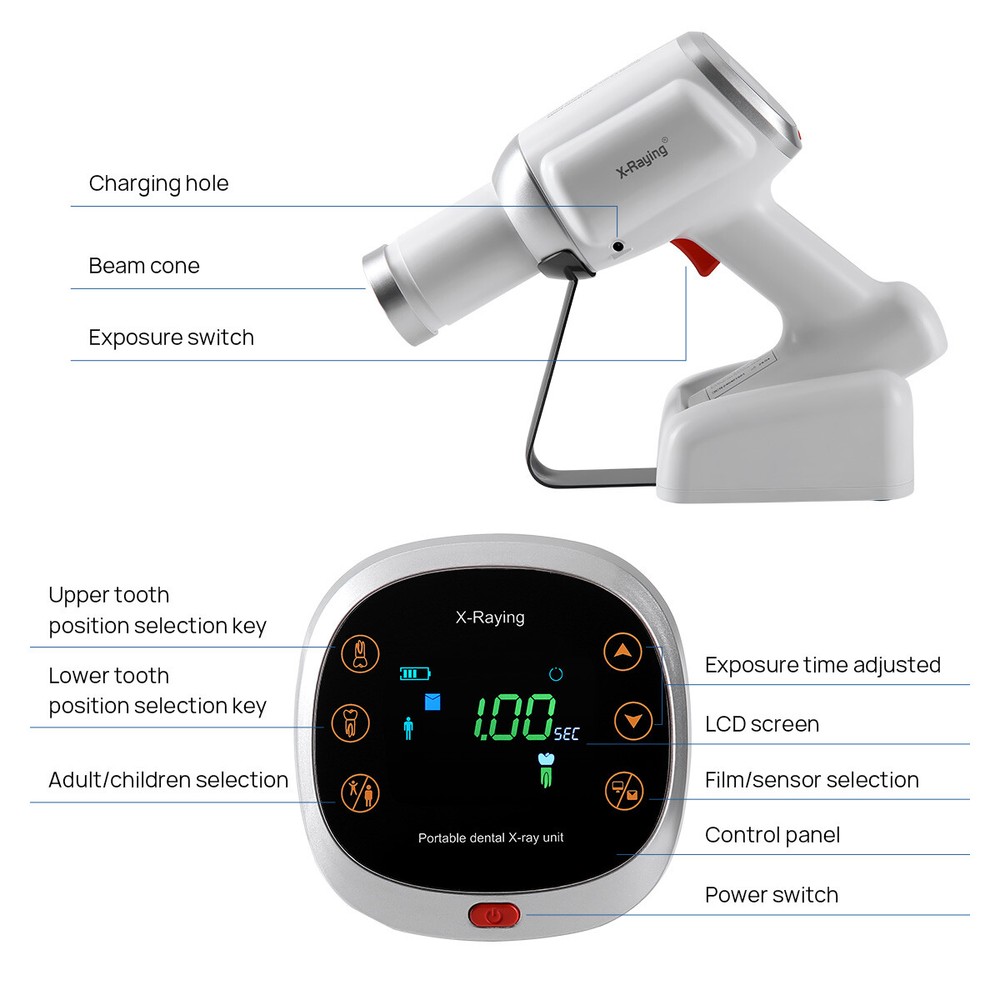USA Dental Handheld X-rays Unit Machine +Scatter Shield Protective Ring