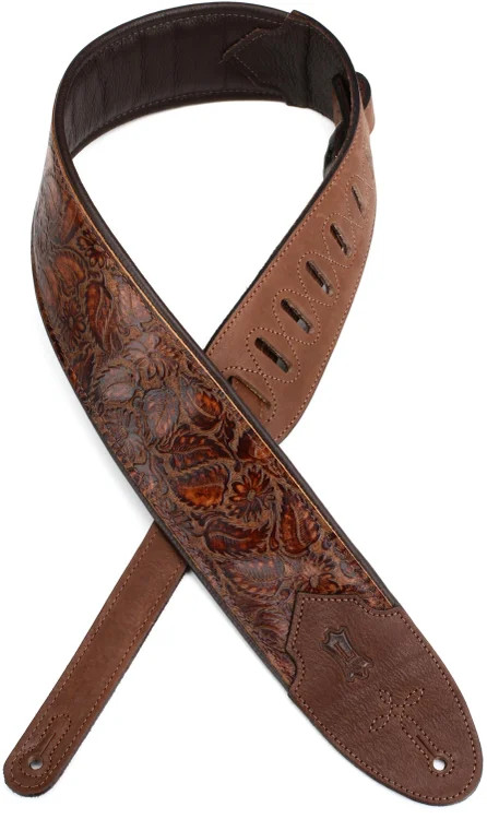 Levy's M4WP-006 3" Wide Embossed Leather Guitar Strap