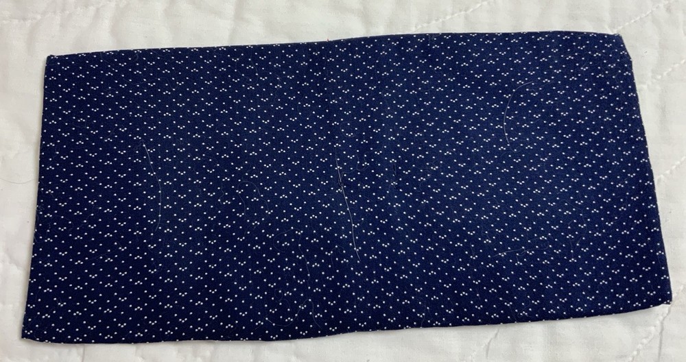 Antique Vintage Patchwork Quilt Table Topper, Nine Patch, Rectangle, Blue & Red