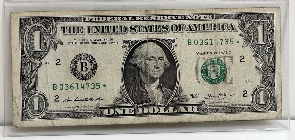 $1 2013 B Duplicate DC Star Note B03614735