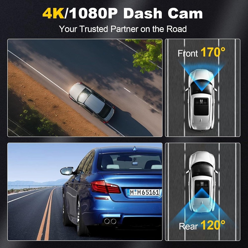 Equipped Dash Cam with WiFi, G-Sensor & 2- Support - Perfect for Drivers