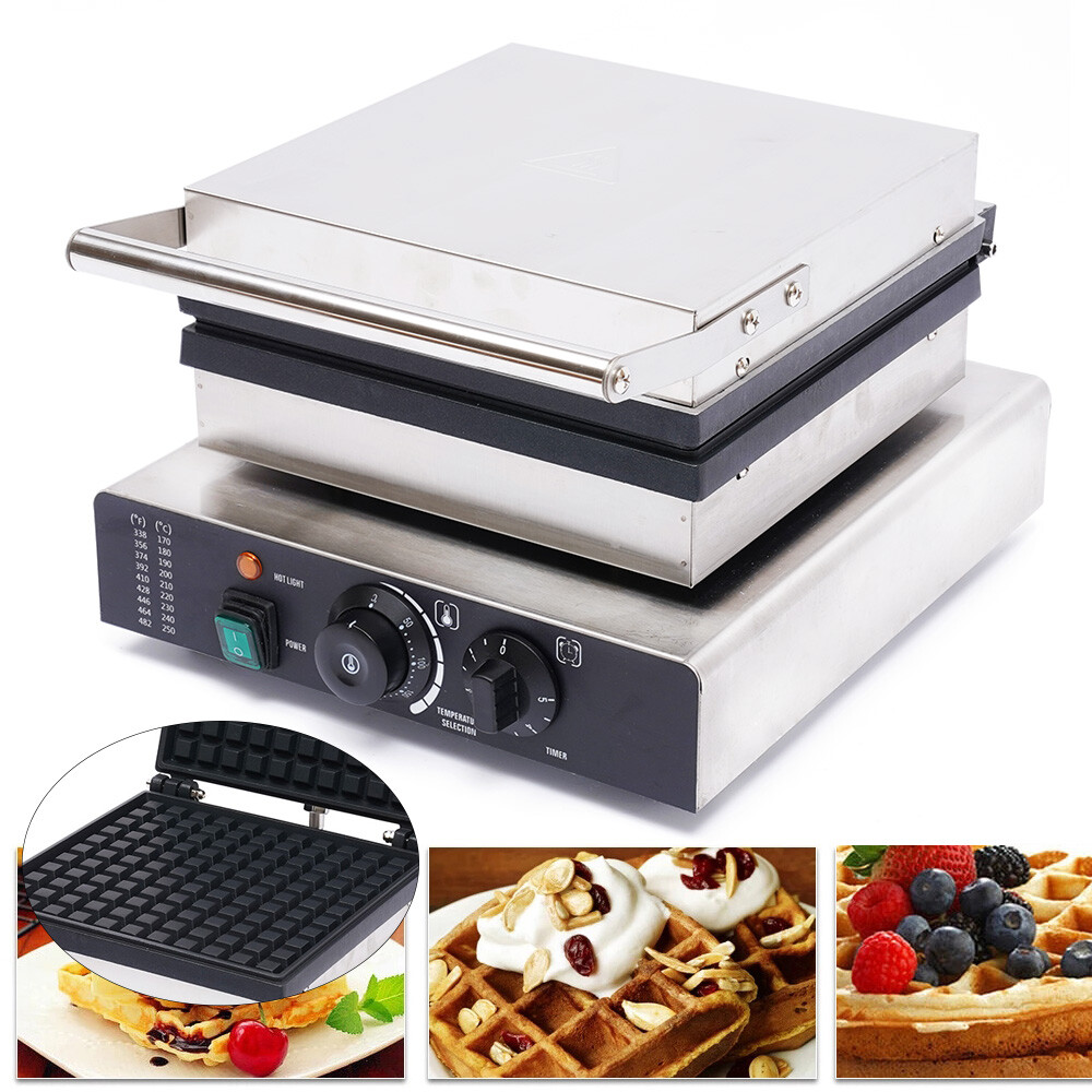 110 V Commercial Waffle Maker Rectangular Stainless Steel Body Waffle Maker New