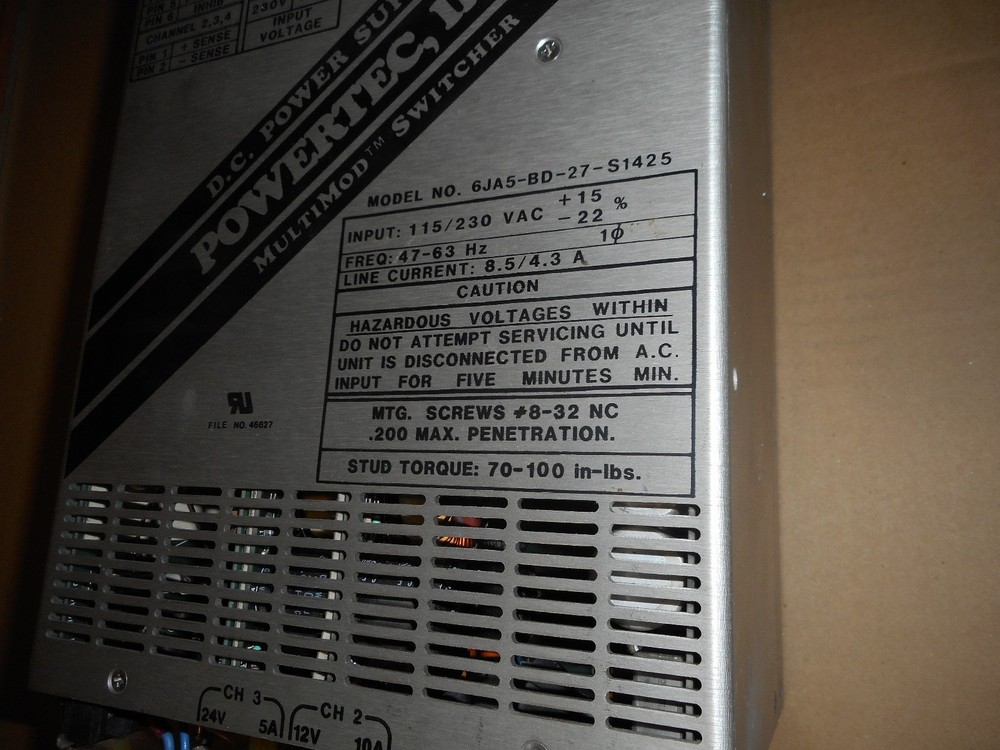 Powertec DC Power Supply 6JA5-BD-27-S1425 Multimod switcher