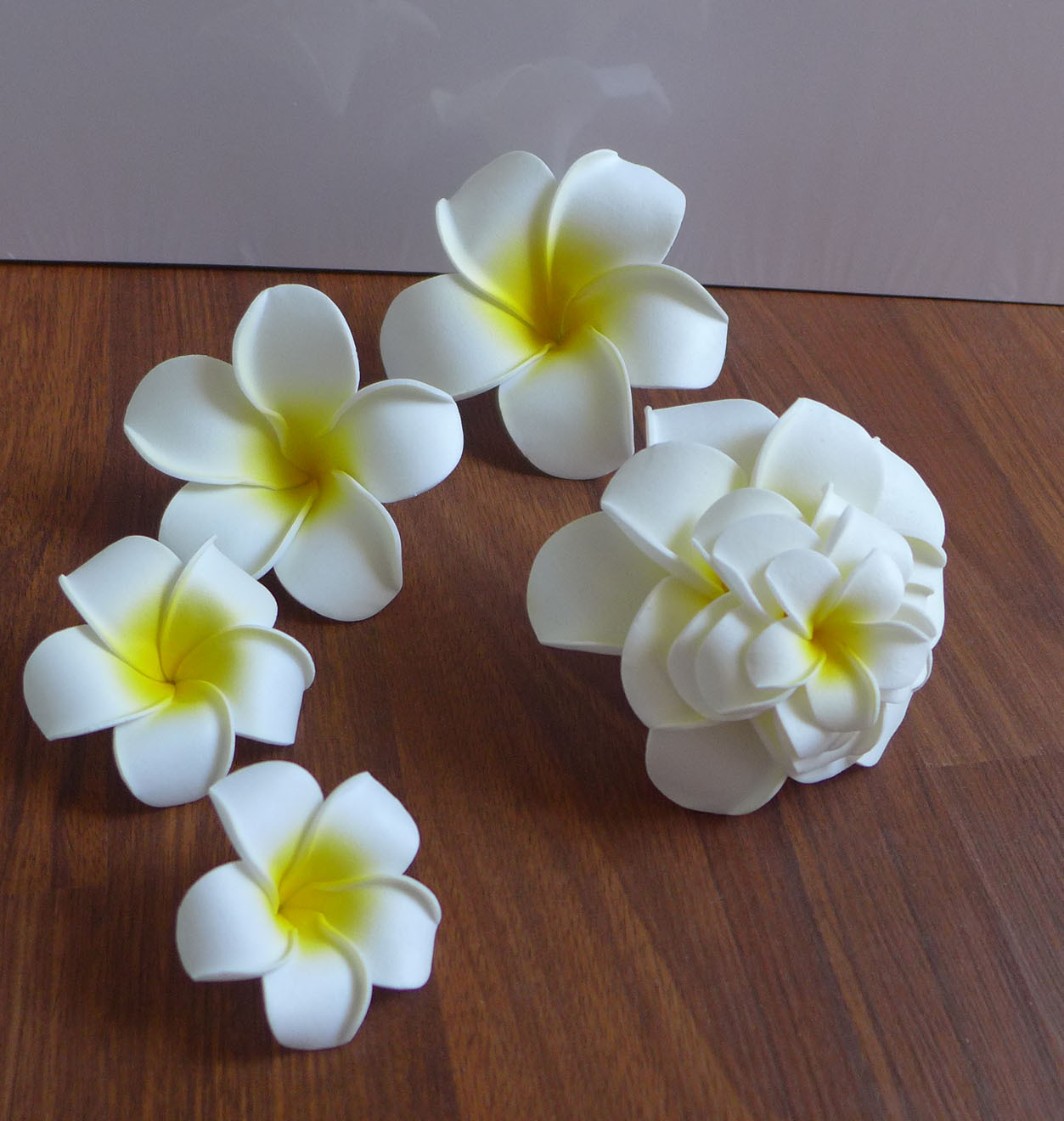 Set of 25 Pieces Artificial Foam Yellow Plumeria Flower Heads