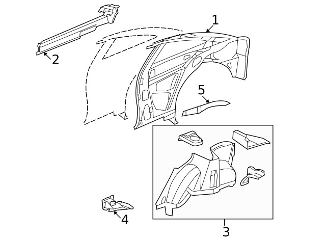 Genuine GM Inner Panel Assembly 88955235