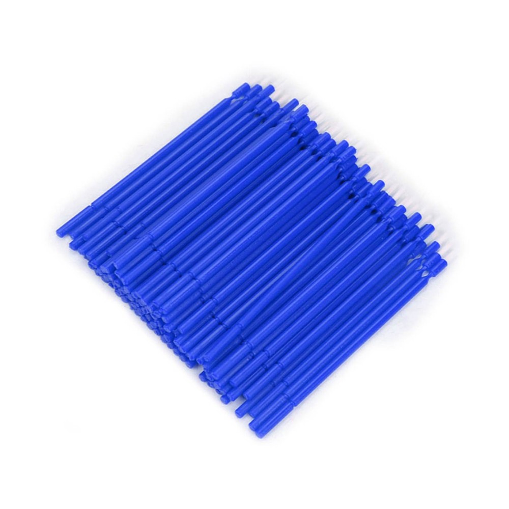 100 Pcs Dental Disposable Micro Applicator Brush Bendable Sticks (Blue)