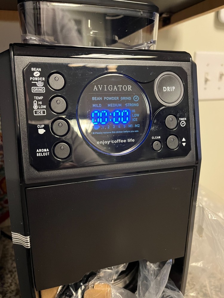 Avigator Automatic Grind & Brew Coffee Maker GM3002 24 Hour Timer New - Open Box