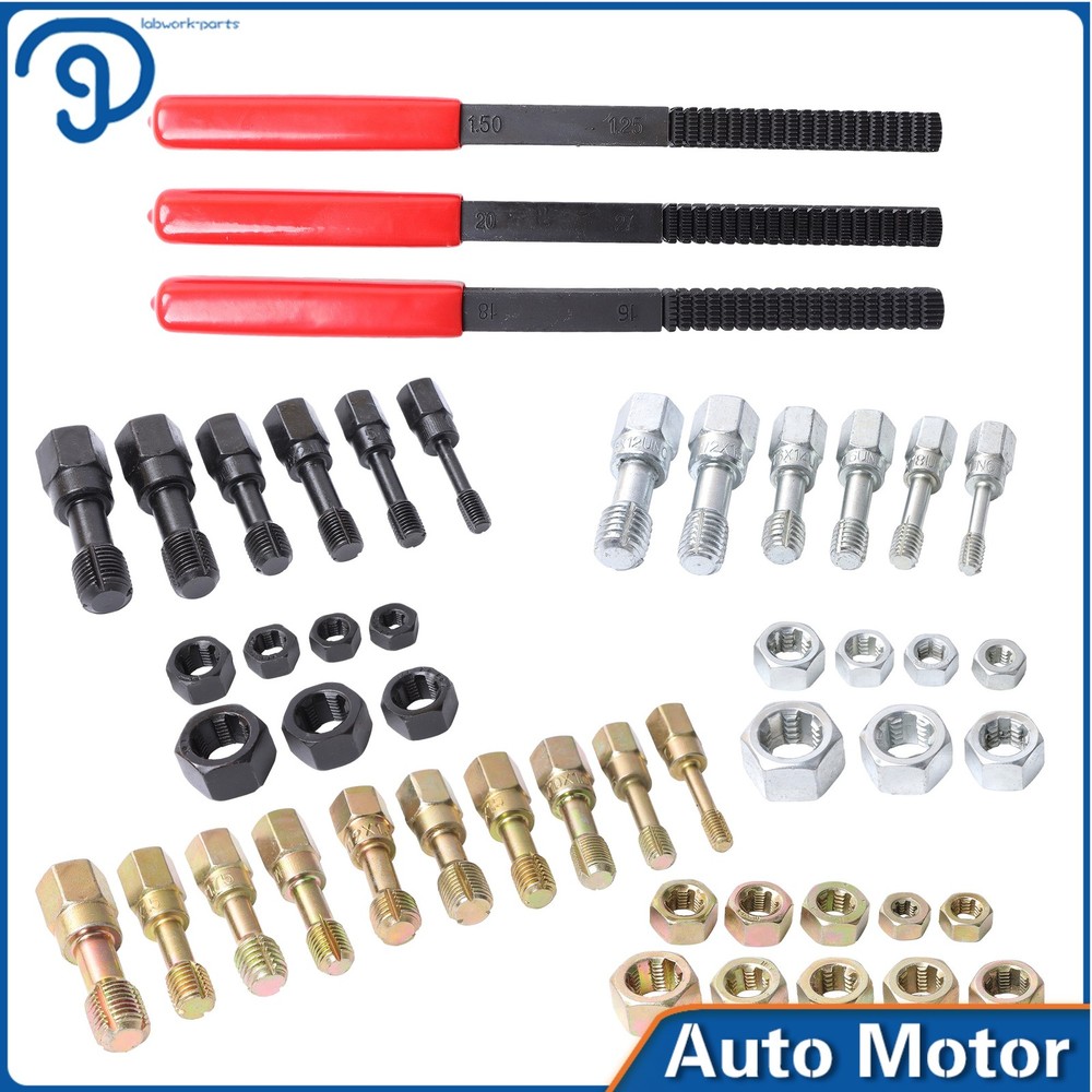 49 Piece Thread Chaser Kit SAE Metric Tap Set with Bolt Threading Tools