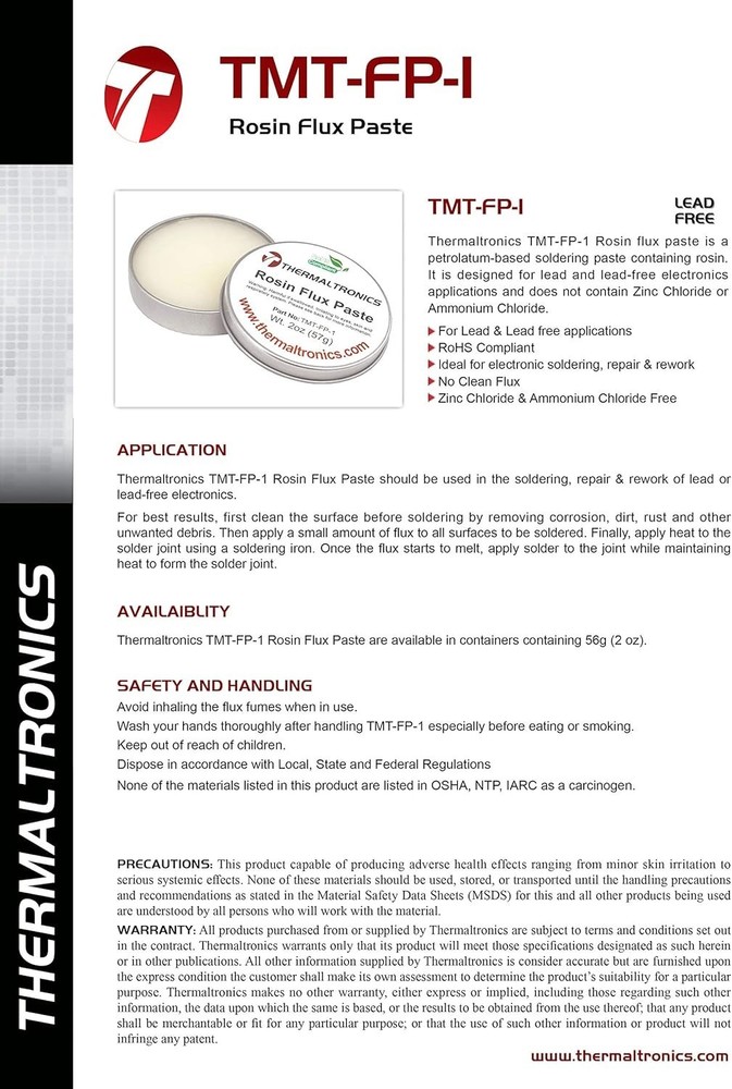 Rosin Flux Paste, 2.0 oz - Soldering Solution for Electronics Repair