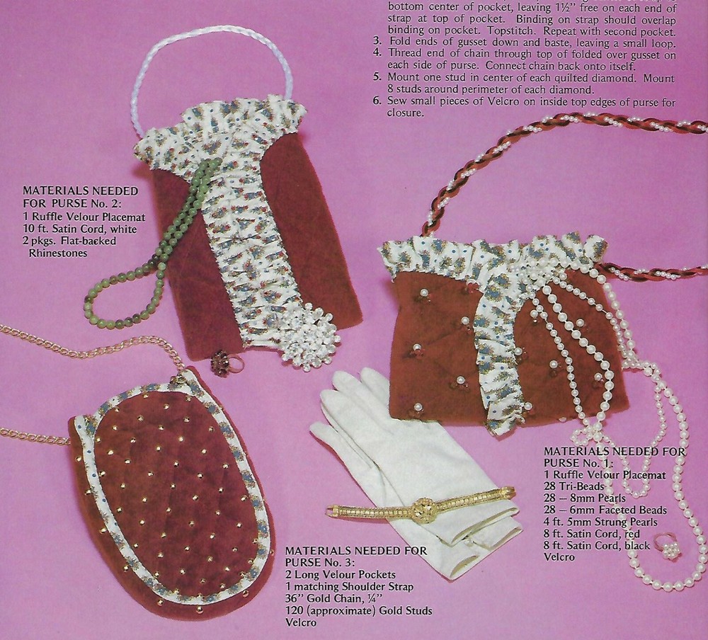 Placemats Plus Purses Pillows Craft Sewing 35 Projects Patterns Book Vtg 1980
