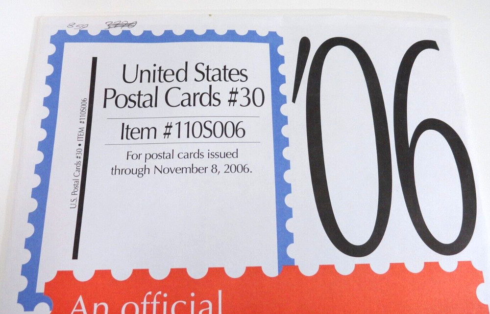 Scott 2006 United States Postal Post Cards Supplement #30 110S006 NOS