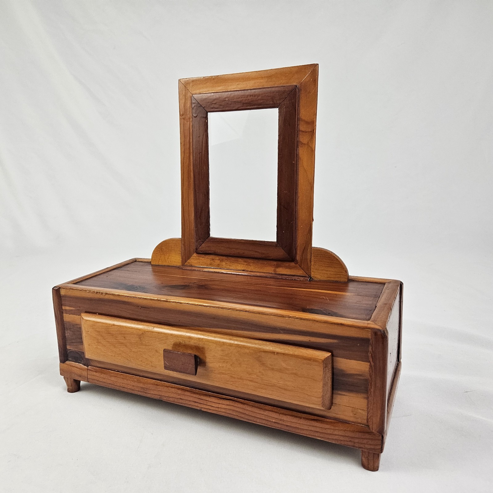 Vintage Salesman Sample Dresser Jewelry Box Mid-Century Cedar Wood Doll Size