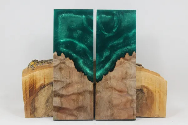 HYBRID STABILIZED MAPLE GREEN CUSTOM COMPOSITE KNIFE HANDLE MATERIAL (8230)